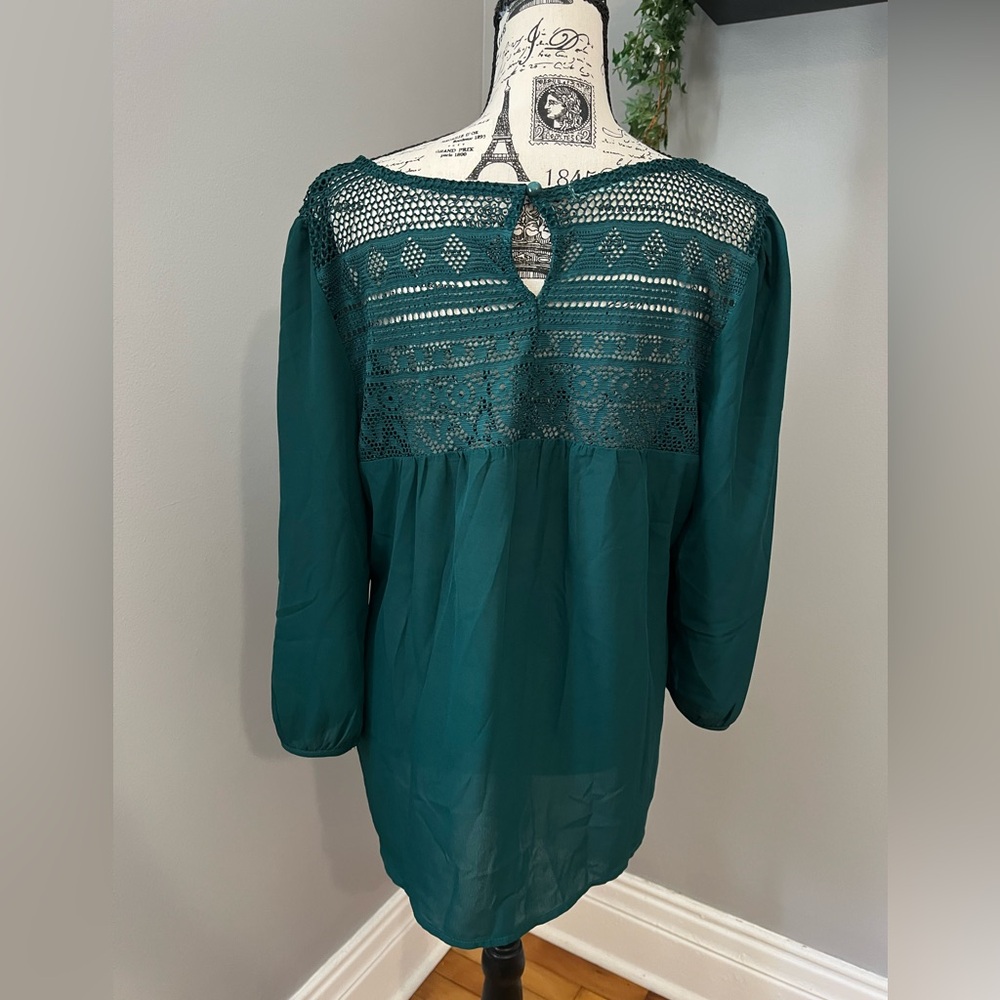 Maurice’s Chiffon Crochet Blouse Fashion Top - Picture 5 of 7